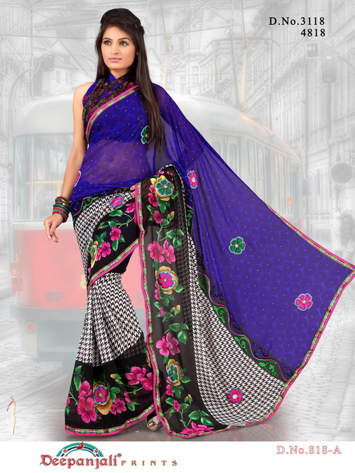 Designer Printed Work Sarees