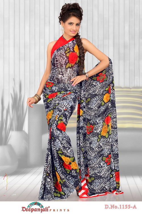 Flower Print Sarees