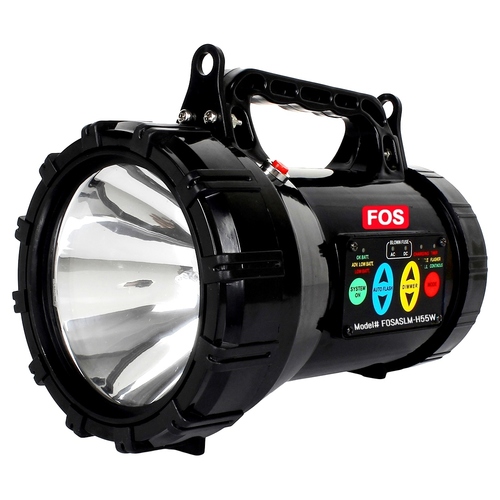 Black Fos Army Halogen Search Light 55W With Control Panel (Range Up To 1 Kilometer)