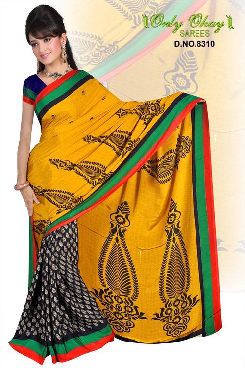 Crape Designer Printed Sarees
