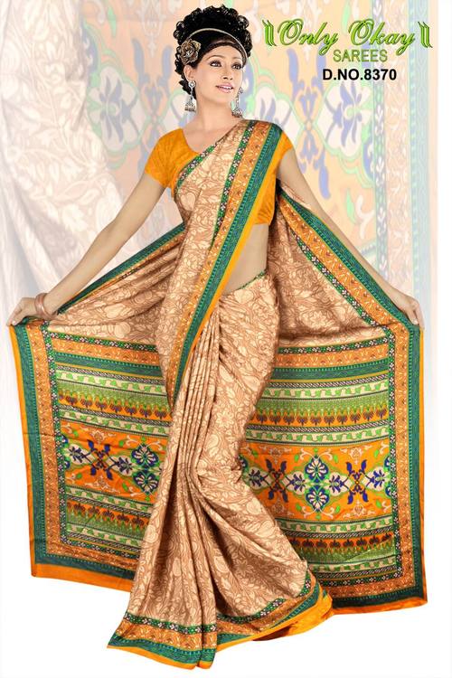 Printed Crape Designer Sarees