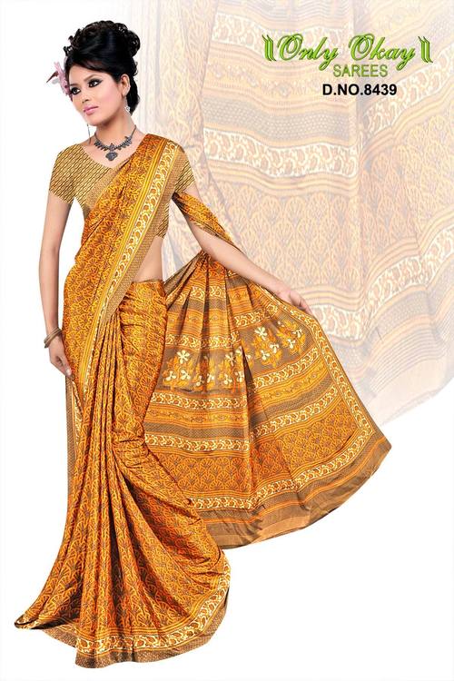 Crape designer printing sarees online