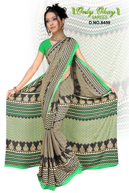 Online Printed Crape designing sari