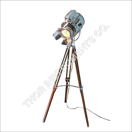 Designer's Spotlight Floor Lamp With Brown Tripod