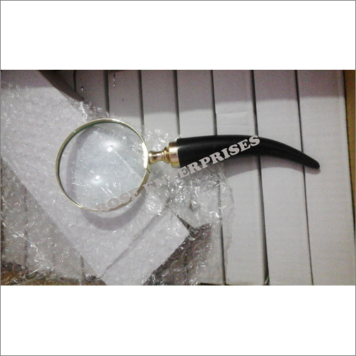 Brass Horn Shape Magnifying Glass With Handle