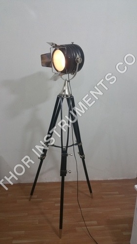 AUTHENTIC DESIGNSPOTLIGHT WITH REVOLVING TRIPOD - Chrome, 70 Inch Height, Silver | Adjustable Light, Stylish Accent, Bright Illumination