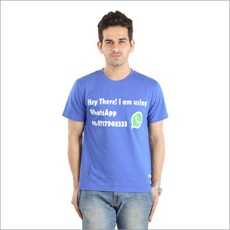 TC0021M - Cotton, Multiple Sizes, Blue | Soft Fabric, Stylish Design, Comfortable Fit, Durable Print, Round Neck, Short Sleeve, Regular Fit