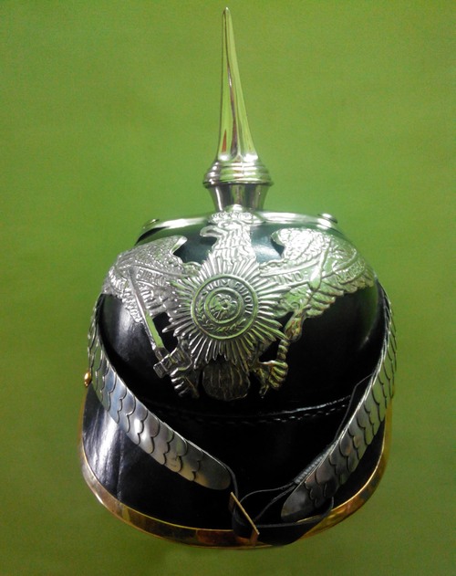 German Prussian PickelHaube WW1 Spiked Leather Helmet