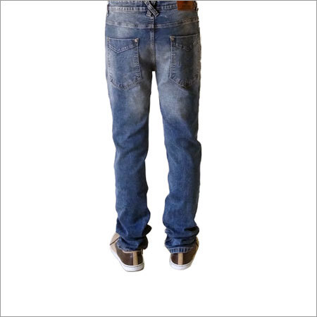 Men's Denim Mid-Rise Jeans - 99% Cotton, Blue Medium Wash 5-Pocket Design | Light Fade, Zipper Coin Pocket, Durable Belt Loops