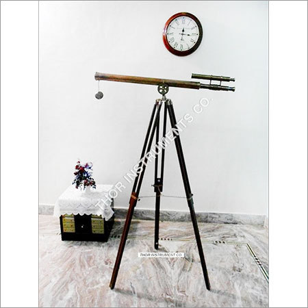 Anbtique telescope Double barrel brass tripod stand
