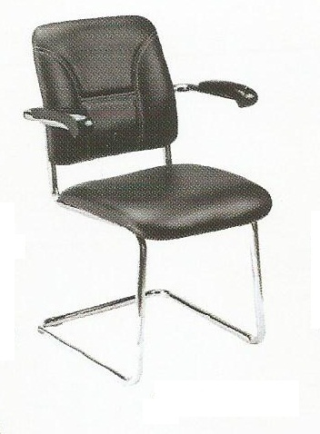 Visitor Chair - Leatherette/Chrome, 45x50x80 cm, Black | Comfortable Seating, Durable Frame, Easy Cleaning