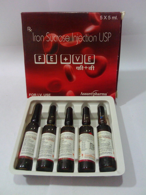 Iron Sucrose Injection - 5 ml Liquid Formulation | Contains Ferric Hydroxide Complex Supports Kidney Health for Adults