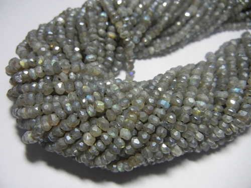 Necklaces Labradorite Faceted Rondelle Semiprecious Gemstone Beads Strand Aaa Quality 4-5 Mm 10 Strand Lot