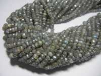 Labradorite Faceted Rondelle Semiprecious Gemstone Beads Strand AAA Quality 4-5 mm 10 Strand Lot