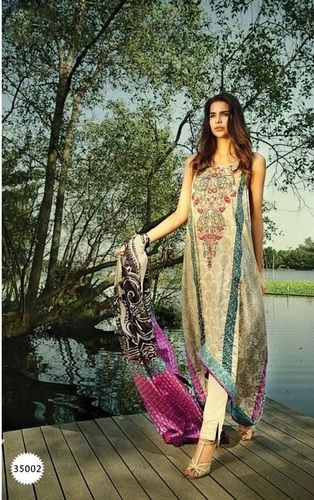 Beige Exclusive Designer Pashmina Suit