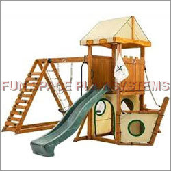 Artifical Grass And Foam Base Wood Composite Jungle Gym