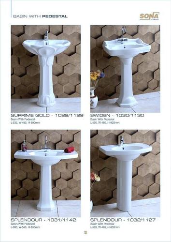 White & Ivory Pedestal Sink