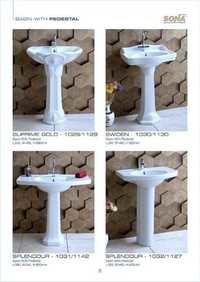 White & Ivory Pedestal Sink