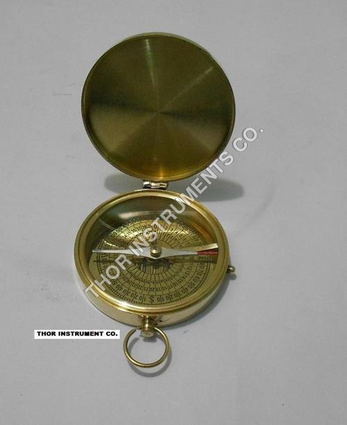 SOLID BRASS POCKET COMPASS WITH COVER "kutub direction dial"