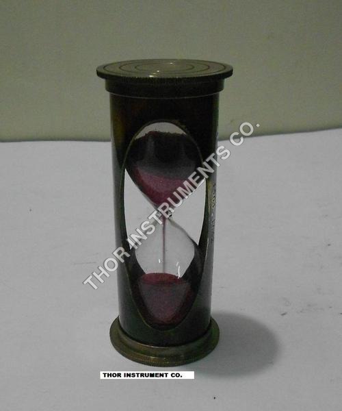 ANTIQUE BRASS MARITIME HOURGLASS SAND TIMER