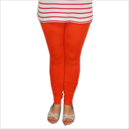 Cotton Lycra Orange Leggings