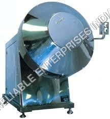 Coating Pan - Stainless Steel, Dia 36 Inches | Electrically Operated, Oil Immersion Gearbox, Hot Air Blower, Temp Control 5-70C, Neon Indicator