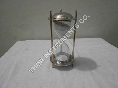 SILVER FINISH NAUTICAL MARITIME SAND TIMER