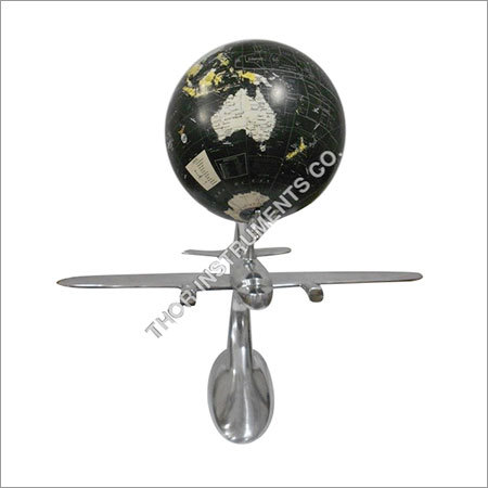 VINTAGE STYLE WORLD PHYSICAL DESK GLOBE ON AEROPLANE
