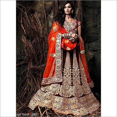 Bridal Lehenga Choli - Silk Blend, 54 Inches, Maroon | Handcrafted Zardozi Embroidery, Soft Fabric, Alluring Pattern, Shrink Resistant