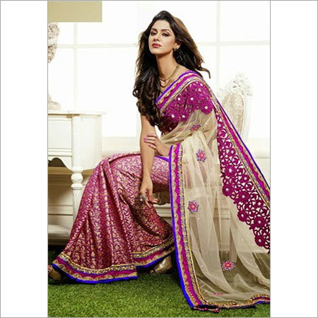Party Wear Pink Saree