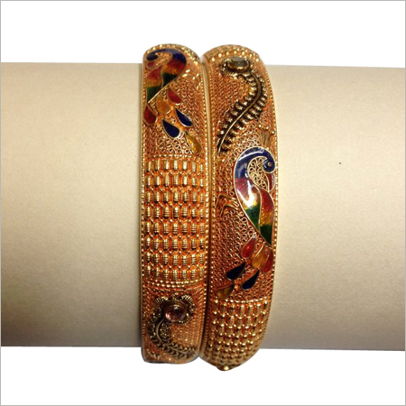 Peacock Gold Bangles