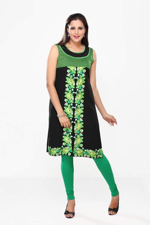 Green Front Kurti