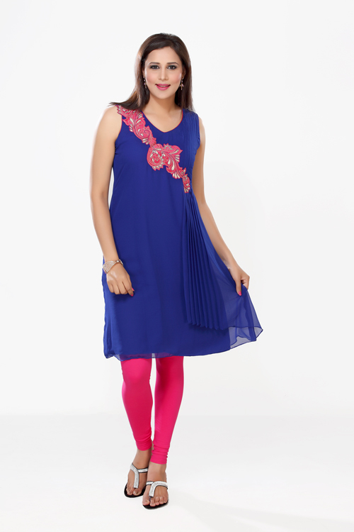 Blue Front Kurti