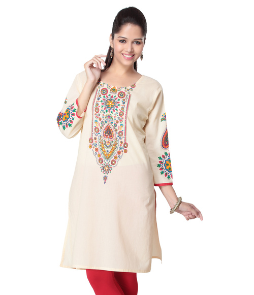 Beige Main Kurti