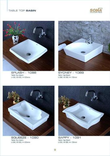 square table top basin