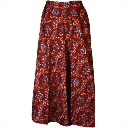 Red Printed Cotton Long Skirts
