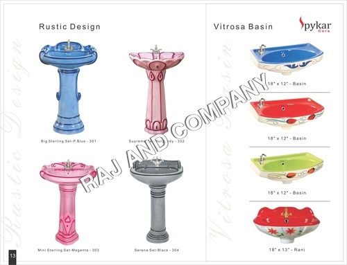Coloured Pedestal Basins