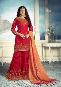 Stylish Wedding Wear Embroidered Georgette Sharara Collection