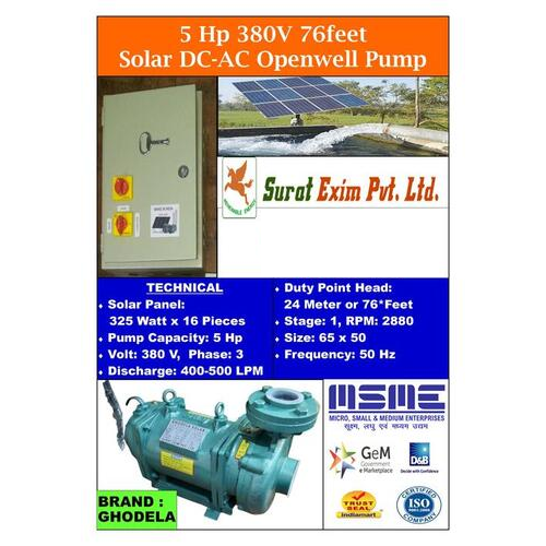 1Hp-2Hp-3Hp-5Hp-7.5Hp-10Hp Solar Openwell Pump - Material: Metal
