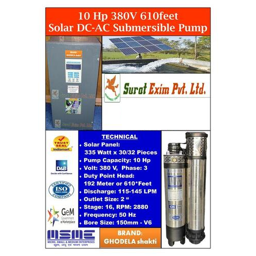 10Hp Solar Powered Industrial Pumps