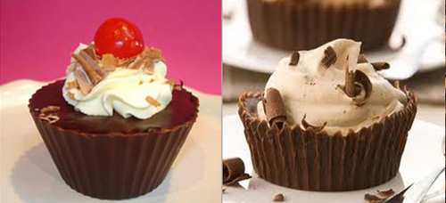 Desserts with Chocolate Cups
