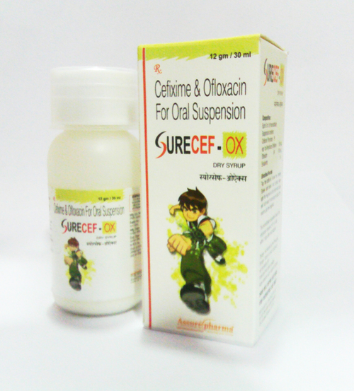 ओरल सस्पेंशन पाउडर के लिए सेफ़िक्साइम और ओफ़्लॉक्सासिन