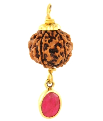 Five Faces Rudraksha Bead Gemstone Pendant