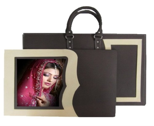 Pu Leather Brown Wedding Album Bag
