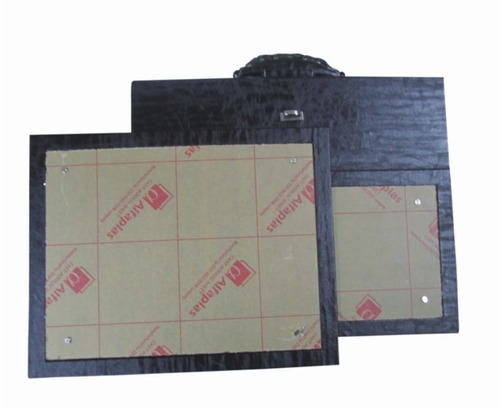 Box With Cover - Wood & Rexine Material - Color: Black