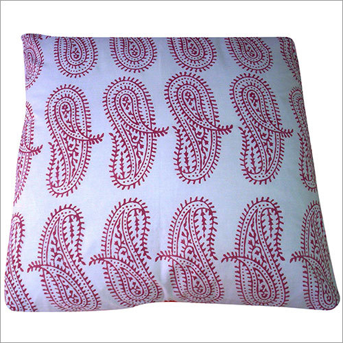 Cotton Voile Cushion Cover With Hand Block Printing