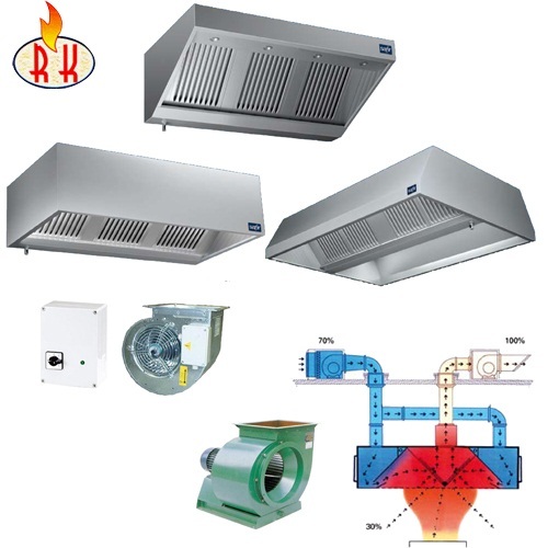 Hood And Duct For Hotels & Restaurants - Stainless Steel, Variable Dimensions, 1000-5000 CFM, 1-3 HP Fan Power | Efficient Ventilation, Grease Extraction, Durable Design, Easy Installation, Safety Features, Improved Hygiene, 70-80 dBA Noise Level