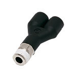Y Piece with Male BSPT and NPT Thread - Durable Plastic, Compact Design, Direct Sealing, Full Air Flow