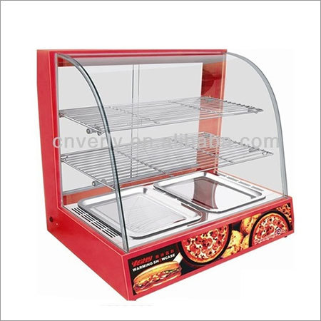 Curve Glass Warmer Display Showcase for hotels and restaurants
