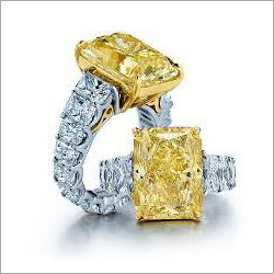 Yellow Moissanite Diamond Rings